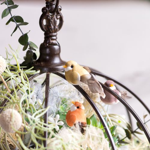 daiktų Dekoratyviniai paukščiai, dirbtinė namų dekoracija, pavasario proga, su spalvingais plunksnų apnašais, pagaminti iš tikrų plunksnų, 5 cm, 18 vnt.