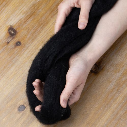 daiktų Dekoratyvinė vilna, vilnos virvelė, veltinio siūlas kūrybiniams rankdarbiams ir floristikai, 2 m, juodas