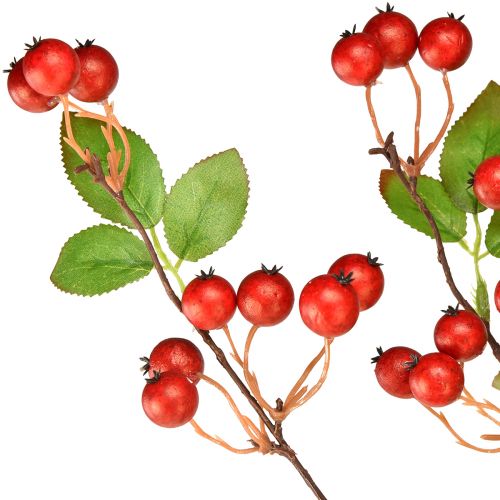 daiktų Dekoratyvinė šakelė raudonos uogos dirbtinė šakelė kalėdinė 88cm