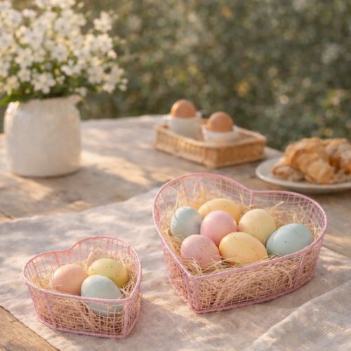 daiktų Vieliniai krepšeliai, širdies formos, dekoravimui ir organizavimui, 20 cm, 4 vnt. rinkinys