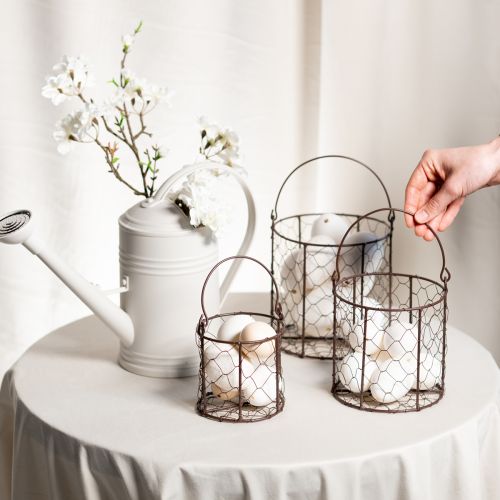 daiktų Vielinių krepšelių rinkinys, idealiai tinkantis naudoti dekoravimui arba sode, 25 cm, 1 vnt.