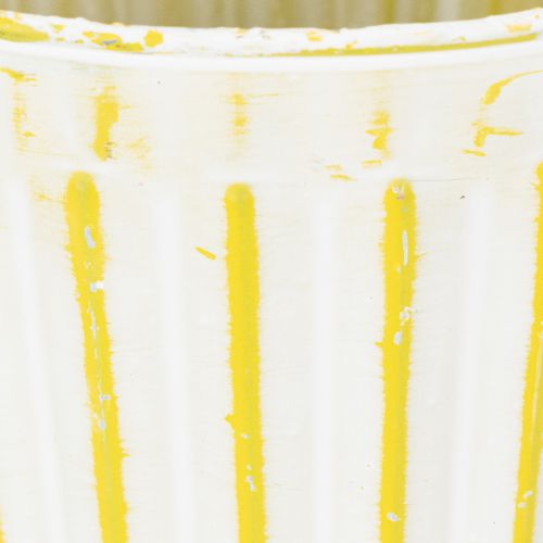 daiktų Kibiras sodinimui, vazonas su rankenomis, metalinė dekoracija, rožinė/žalia/geltona, shabby chic, Ø16,5 cm, aukštis 15 cm, 3 dalių rinkinys