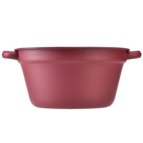 daiktų Kibiras su rankenomis metalinis dekoratyvinis kubilas raudonai sodinti Ø20.5cm H10.5cm