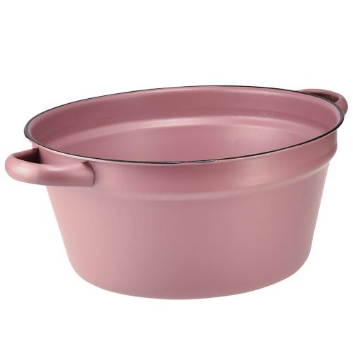 Floristik24 Kibiras su rankenomis metalinis augalų padėklas rožinis Ø22,5cm H10,5cm