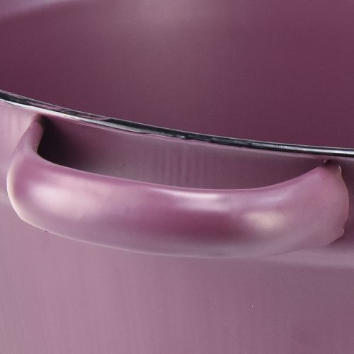 daiktų Kibiras su rankenomis augalų padėklas metalinis violetinis Ø22,5cm H10,5cm