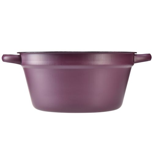 daiktų Kibiras su rankenomis augalų padėklas metalinis violetinis Ø22,5cm H10,5cm