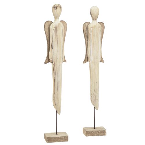 Floristik24 Angelo medinė figūrėlė Kalėdų balta skalbta H46cm 2 vnt