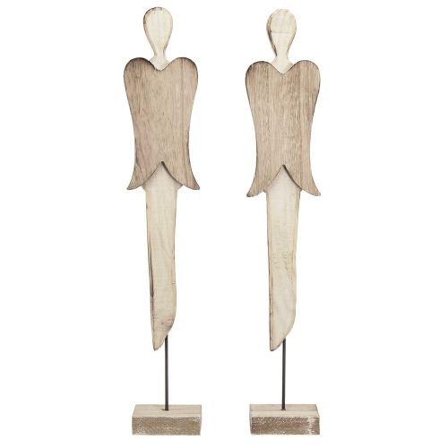 Floristik24 Angelo medinė figūrėlė Kalėdų balta skalbta H46cm 2 vnt