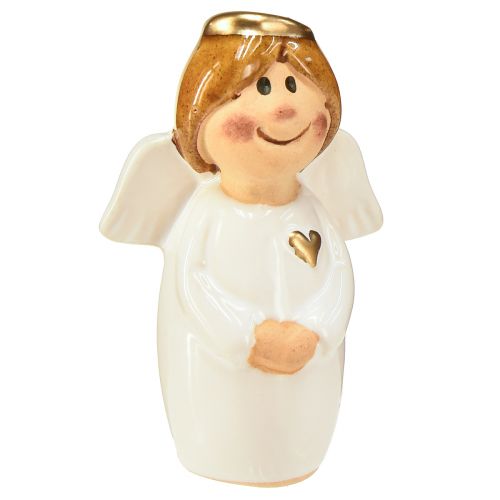 daiktų Žavingas keraminis angelas su aukso akcentais baltas 7 cm - dovanos idėja ir mylintis papuošimas - 6 vnt.