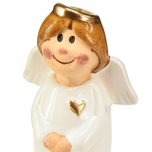 daiktų Žavingas keraminis angelas su aukso akcentais baltas 7 cm - dovanos idėja ir mylintis papuošimas - 6 vnt.