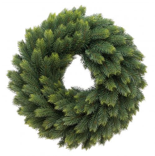 Floristik24 Šventinis dirbtinis eglės vainikas - natūralios žalios spalvos, 50 cm - skirtas naudoti viduje ir lauke