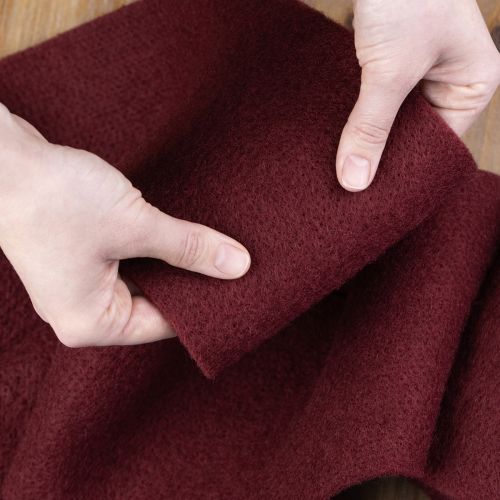 daiktų Veltinio vilnos juostelė, tamsiai raudona, 15 cm x 5 m, dekoravimui ir rankdarbiams