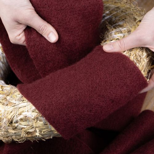 daiktų Veltinio vilnos juostelė, tamsiai raudona, 15 cm x 5 m, dekoravimui ir rankdarbiams