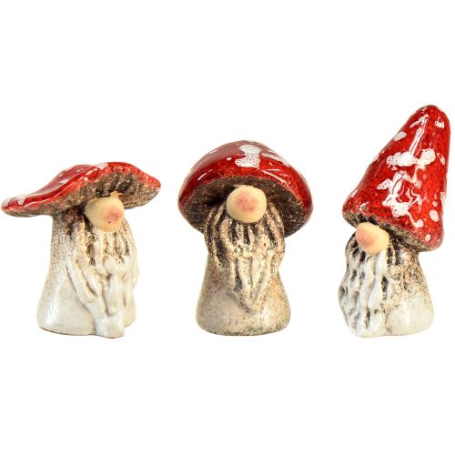Floristik24 Pasakų nykštuko rupūžės figūrėlės – raudonos su baltais taškeliais, 7,5 cm – magiška puošmena sodui ir namams – 6 vnt.