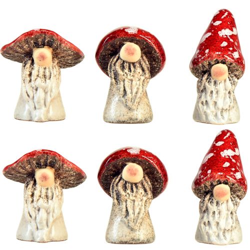 daiktų Pasakų nykštuko rupūžės figūrėlės – raudonos su baltais taškeliais, 7,5 cm – magiška puošmena sodui ir namams – 6 vnt.