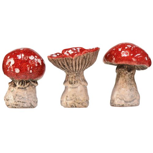 daiktų Žavingos keraminės rupūžės puošmenos – raudona su baltais taškeliais, 8,6 cm – Ideali sodo puošmena – 3 vnt.