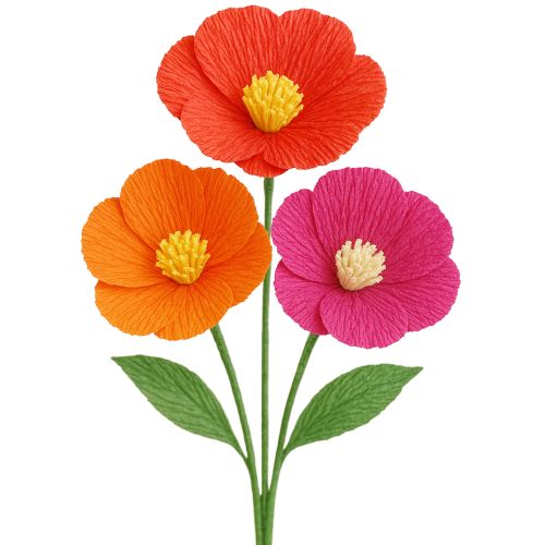 Floristinis krepinis popierius rožinis 50x250cm