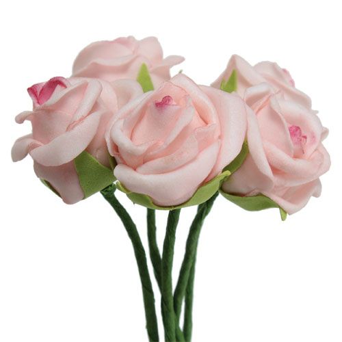 Floristik24 Foam Rose Ø3,5cm lašišos rožinė 30vnt