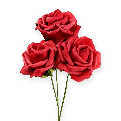 Floristik24 Putplasčio rožė Ø6cm raudona 27 vnt