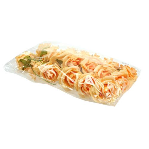 Floristik24 Putplasčio rožė Ø 8cm abrikosas 18 vnt