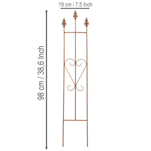 daiktų Sodo grotelės, dekoratyvinė širdies formos augalų atrama vijokliniams augalams, 98 cm
