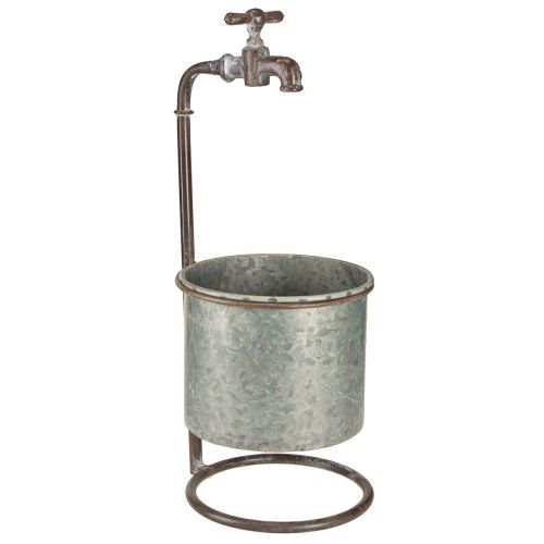 Sodo dekoravimo metalinė vazonėlis su čiaupu Ø16,5cm H42cm
