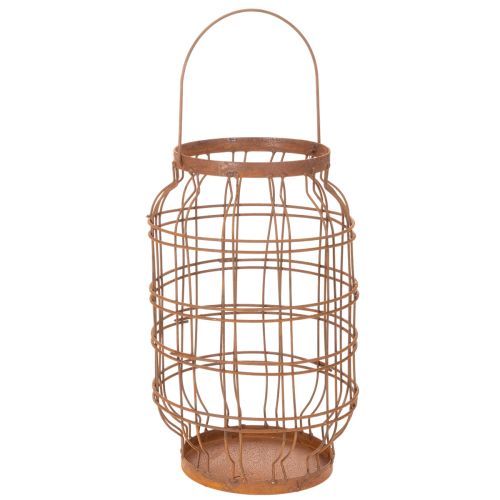 Sodo žibintas, metalinis, rūdžių spalvos, rankena, vintažinis, Ø19,5 cm pirkti | Floristik24.lt