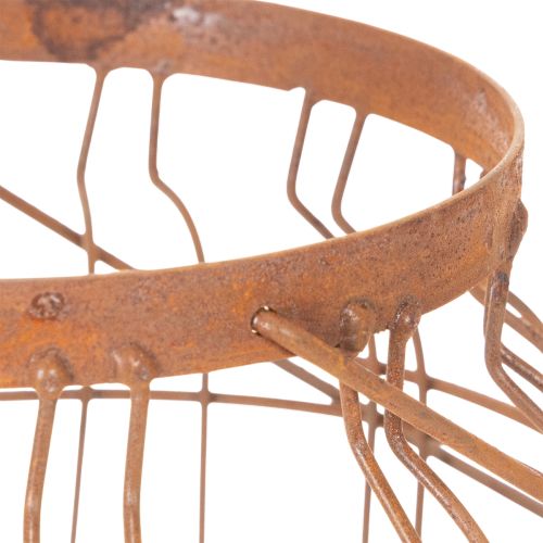 Sodo žibintas, metalinis, rūdžių spalvos, rankena, vintažinis, Ø19,5 cm | Floristik24.lt