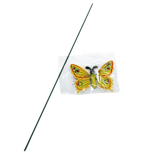 Floristik24 Drugelis ant pagaliuko 17cm geltonas