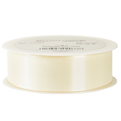 daiktų Dovanų juostelė ir dekoratyvinė taftos juostelė kreminė 40 mm 50 m