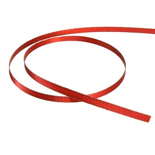 Floristik24 Dovanų juostelė Kalėdinė dekoratyvinė juostelė raudono aukso W6mm L50m