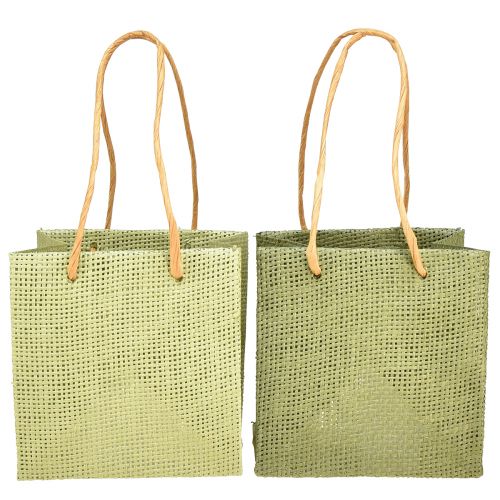 daiktų Dovanų maišeliai popieriniai austi atrodo žaliai 12x12cm 12 vnt