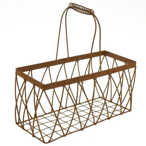 daiktų Tinklinis krepšelis metalinis krepšelis rūdžių išvaizda 28x13,5x14cm 2vnt