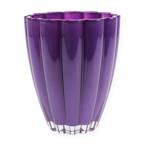 Floristik24 Stiklinė vaza &quot;Bloom&quot; violetinė Ø14cm H17cm