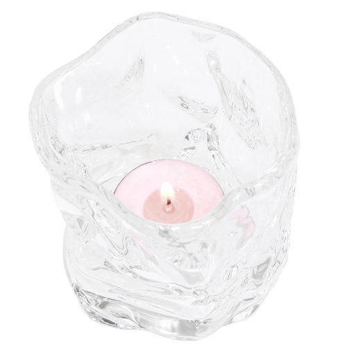 daiktų Dekoratyvinė stiklinė arbatinė maža stiklinė žvakių laikiklis Ø8cm H7,5cm 2vnt