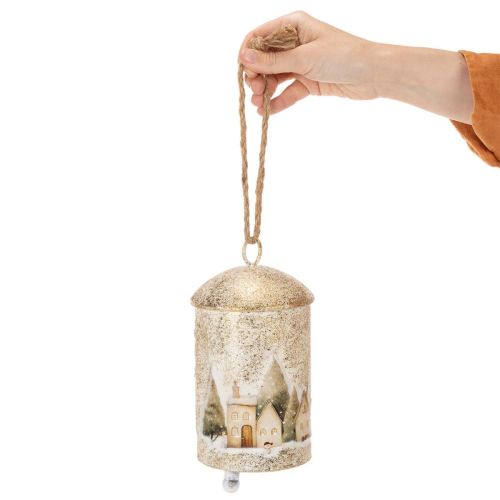 Pakabinamas varpelis su žiemos kaimo motyvu, 20 cm | Floristik24.lt