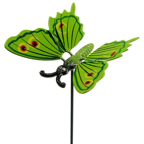 Floristik24 Drugelis ant pagaliuko 17cm žalias