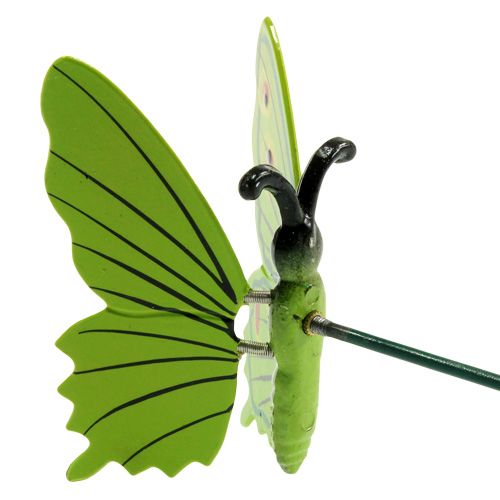 Floristik24 Drugelis ant pagaliuko 17cm žalias