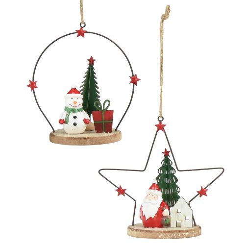 Dekoratyvinė kabykla Kalėdų Senelis Snowman Star H13cm 2vnt