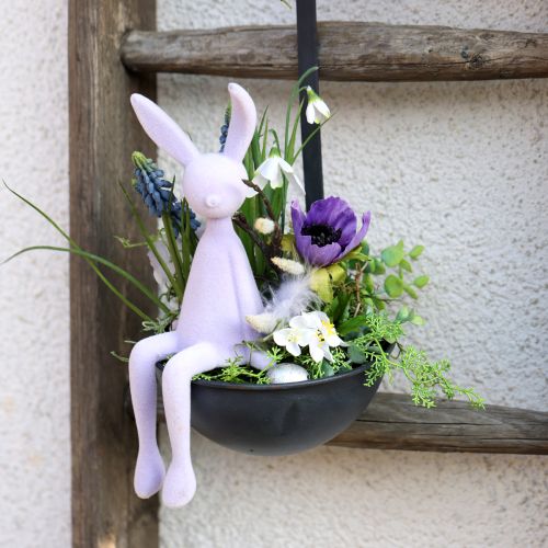 daiktų Bunny Edge taburetė Velykų zuikis flokuota violetinė alyvinė – 2 pasirinkimas – 28cm 3 vnt.