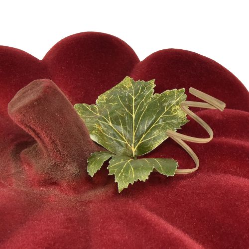 daiktų Rudens puošmena moliūgų flokuota raudona bordo - moliūgų puošmena unikaliai rudens atmosferai 32cm