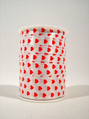 Floristik24 Širdies juostelė balta/raudona 10mm Simpatia 250m
