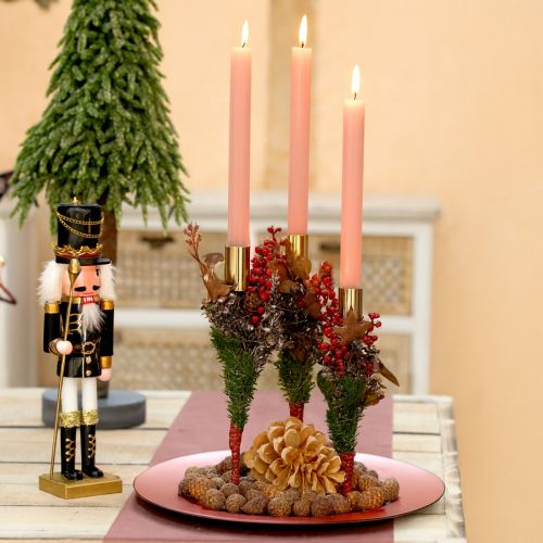 daiktų Aukšta kūginė žvakidė, aukso spalvos metalinė, 27,5 cm, 4 vnt.