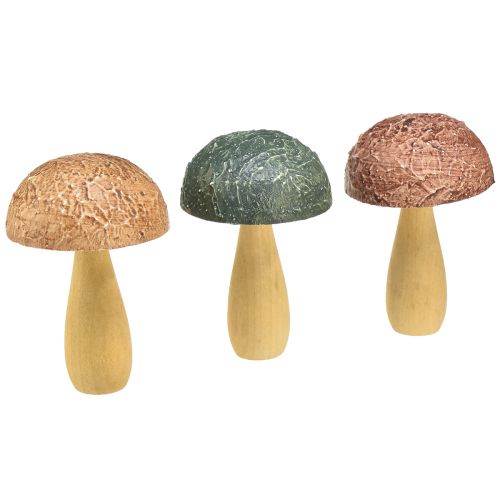 daiktų Mediniai grybai dekoratyviniai grybai rudens puošmena mediniai asorti 11×7,5cm 3vnt