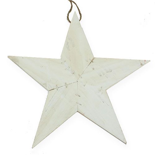 Floristik24 Medinė žvaigždė pakabinti 26,5 cm balta 1vnt