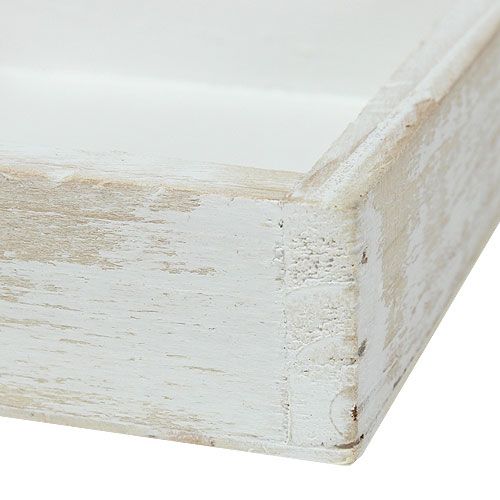 Floristik24 Mini medinis padėklas baltas 12cm x 12cm x 3cm