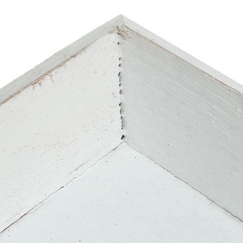 Floristik24 Medinis padėklas baltas 39cm x 15cm