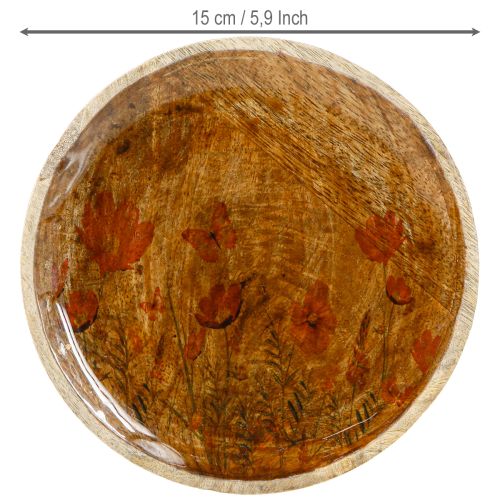 daiktų Medinės lėkštės Gėlės Butterfly Natural Pink Ø15cm 3vnt