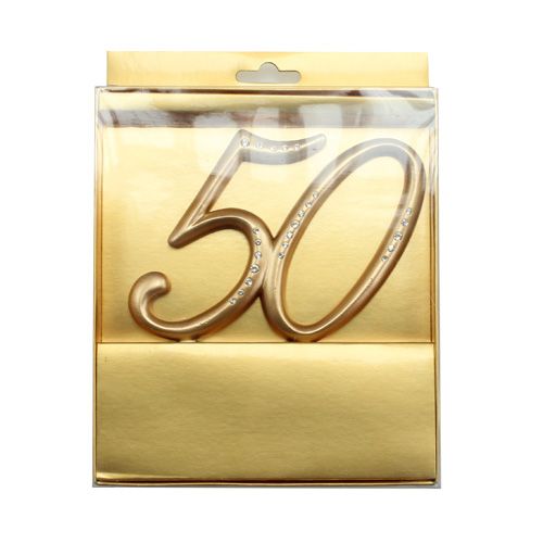 Floristik24 Jubiliejinis numeris &quot;50&quot; aukso klijuoti 15,5 cm