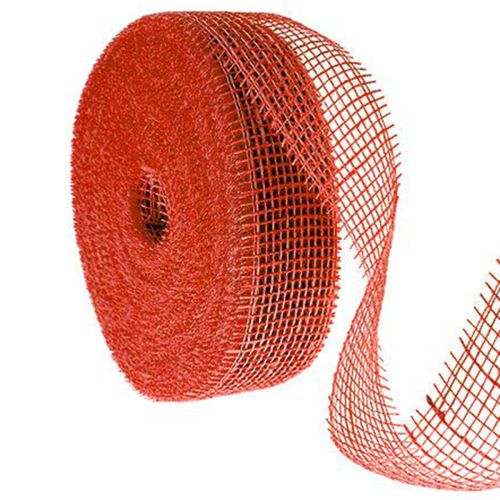 Raudona džiuto juostelė, 5 cm pločio, 40 m ilgio pirkti | Floristik24.lt
